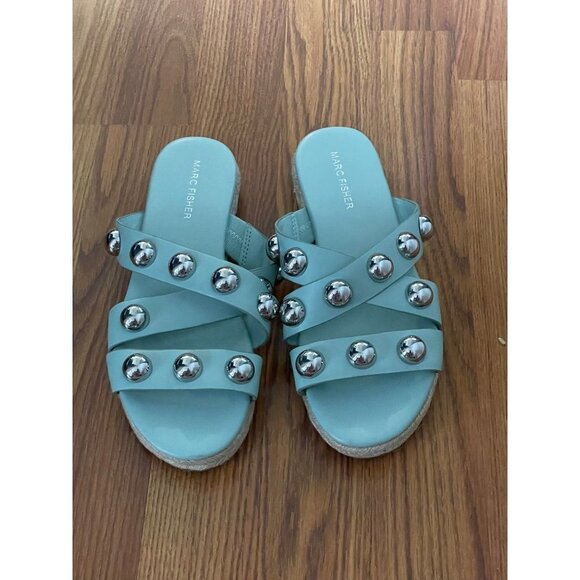 Marc Fisher Prisca Ornamental Espadrille Slide Sandal  Size 8 Green - Picture 1 of 6